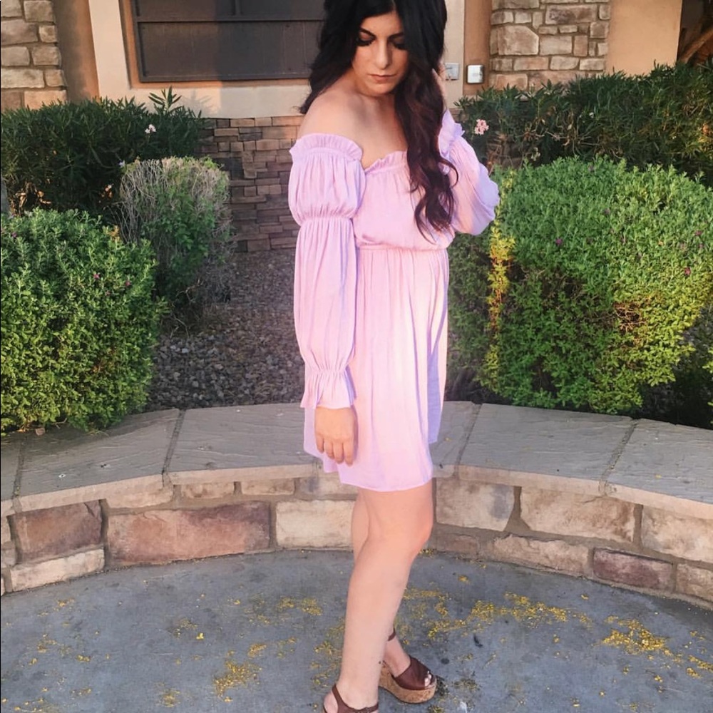 Forever21 Lavender Off the Shoulder Ruffle Dress